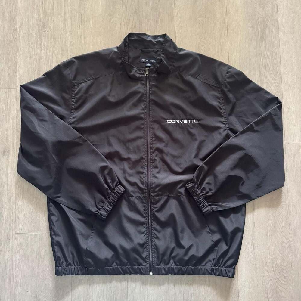 Port Authority Black Corvette Embroidered Lightweight Full-Zip Windbreaker Jacke
